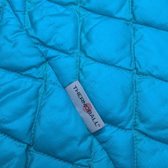 The North Face Women’s Blue Thermoball Full Zip Hooded Puffer Jacket Size M - Picture 7 of 8